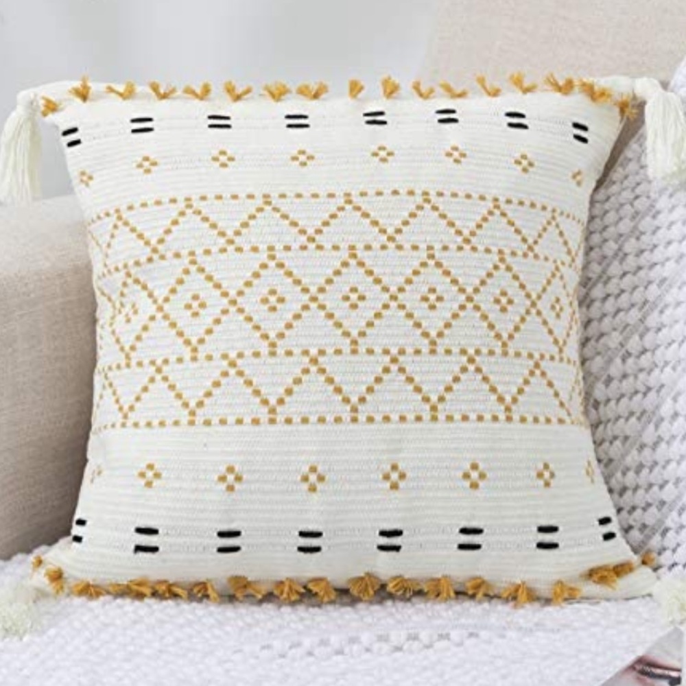 Knitted Boho Throw Pillow Cover